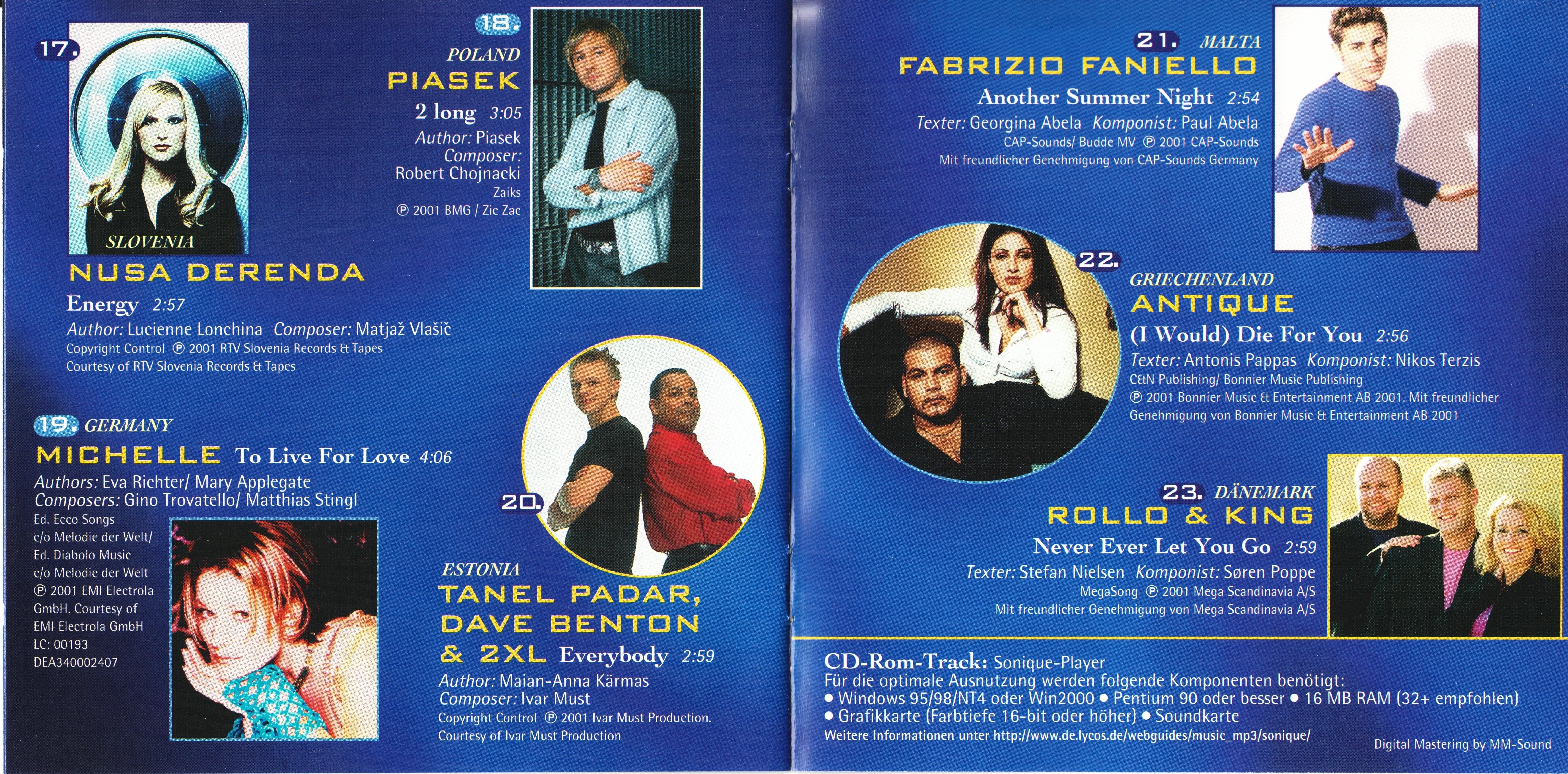 Eurovision Song Contest 2001; Copenhagen : Booklet 4
